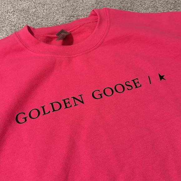Brand new hot pink crewneck with Golden Goose logo. Not real Golden Goose. - Picture 2 of 4
